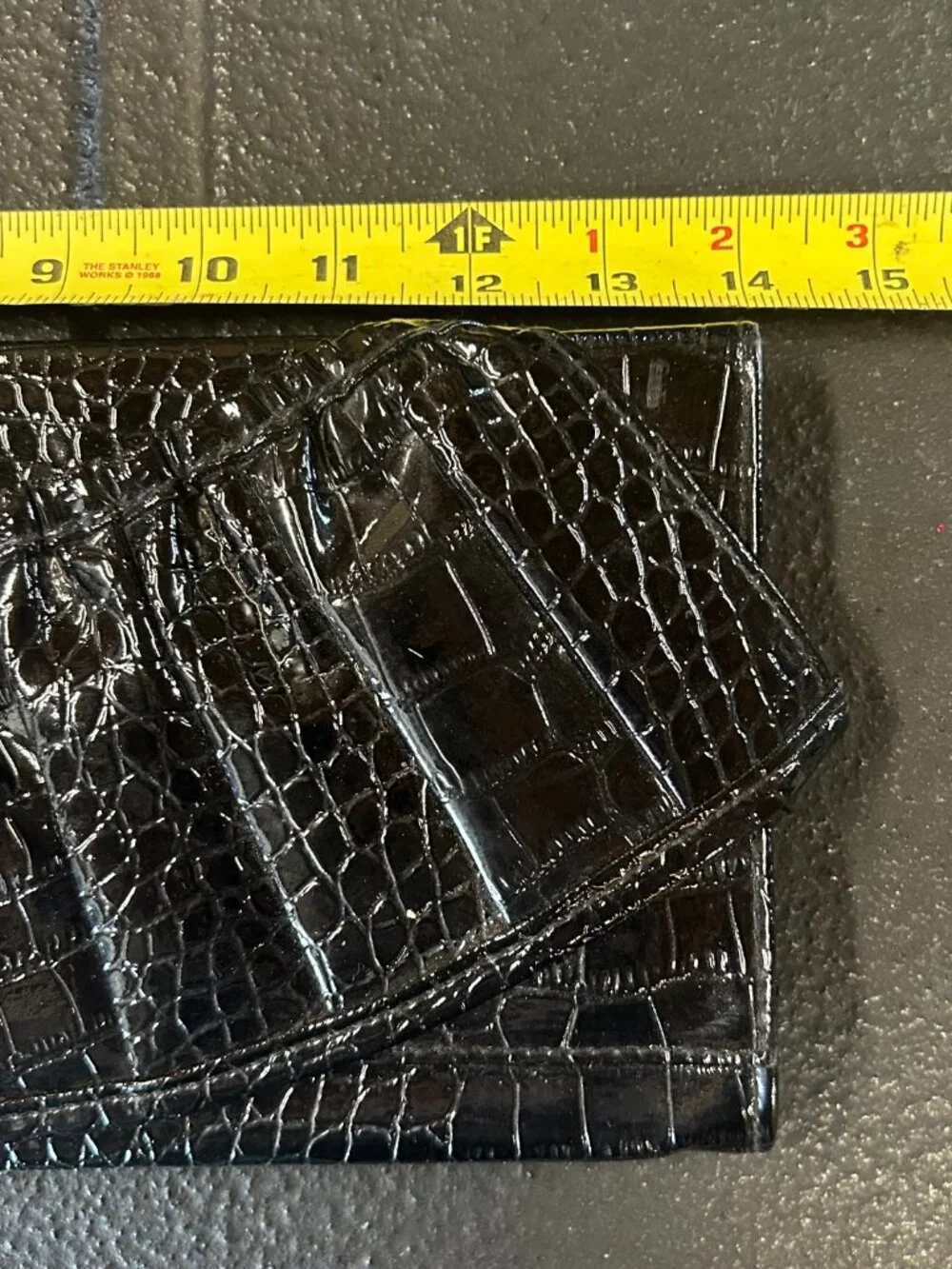 Giannini Black Croc-Embossed Faux Leather Clutch
